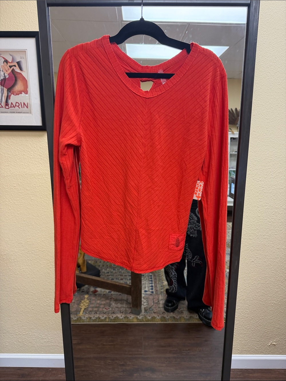 Free people movement Red Long-Sleeve V-Neck Top